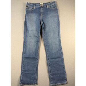 LL Bean Favorite Fit Straight Leg Jeans Womens 8 Reg Blue Medium Wash Denim